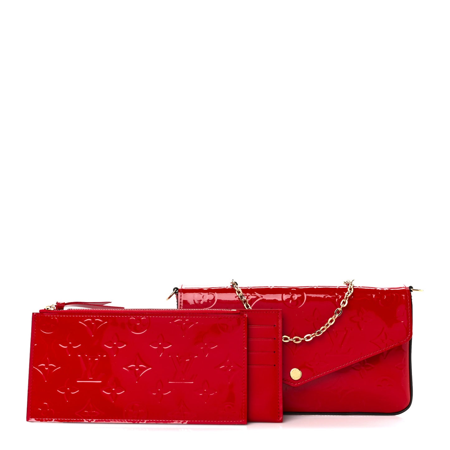 Vernis Felicie Pochette Chain Wallet Cherry