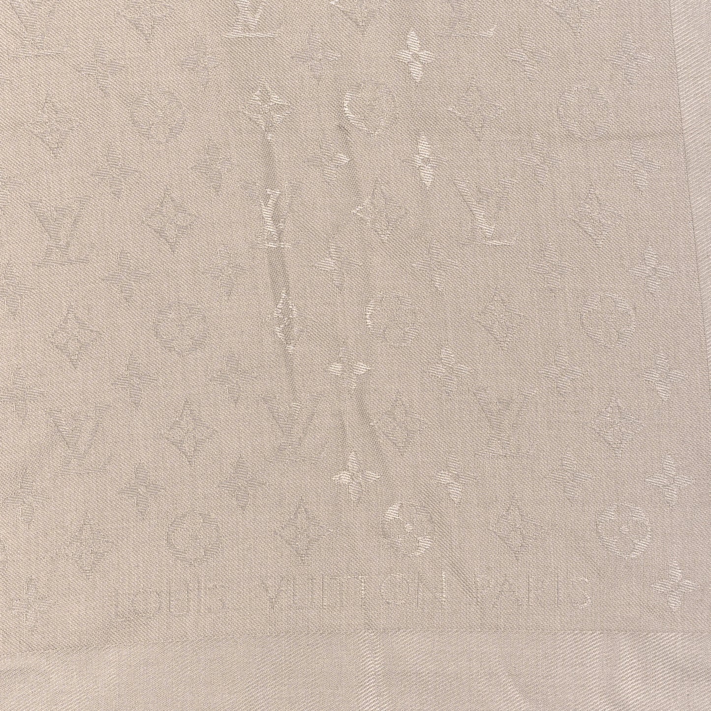 Silk Wool Monogram Shawl Greige
