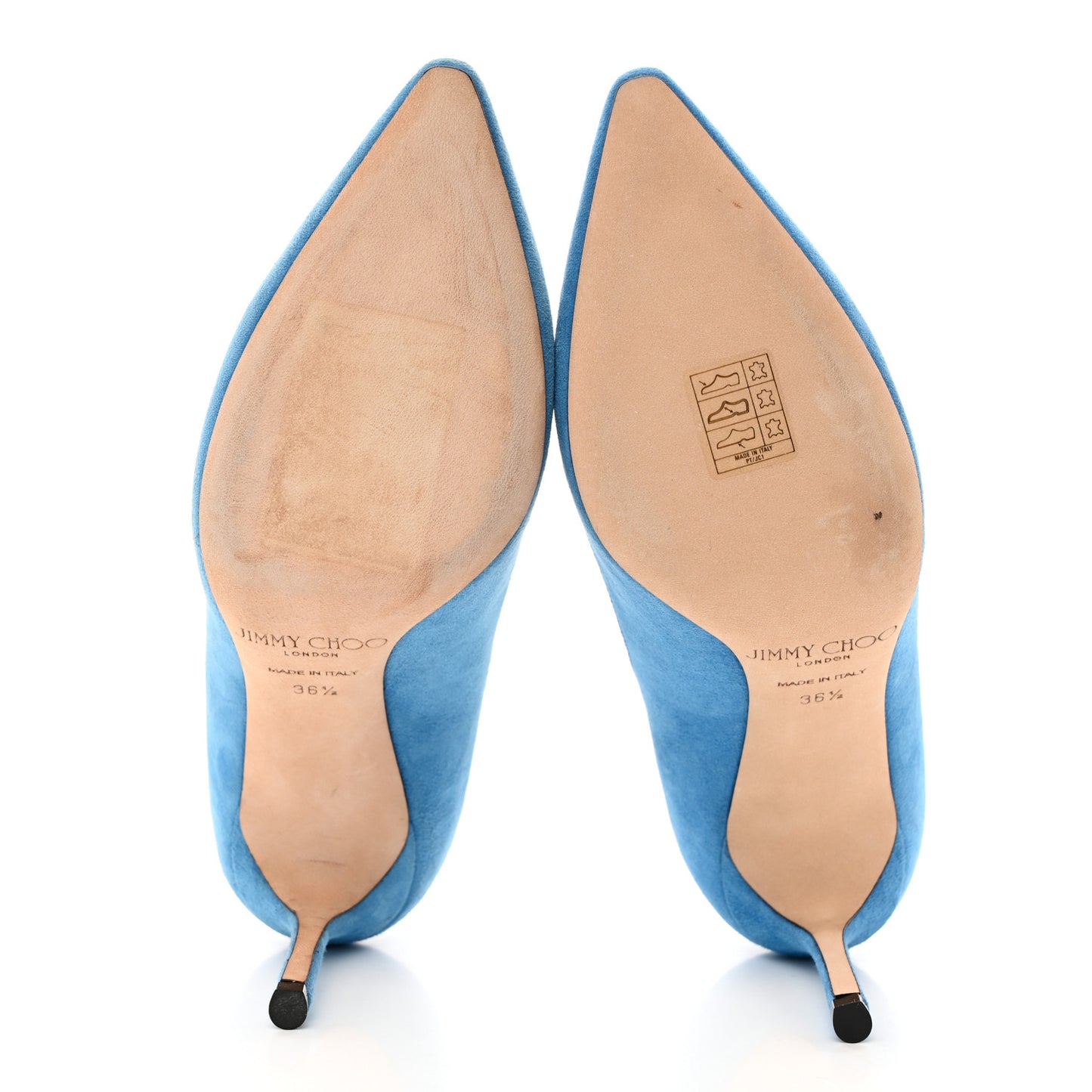 JIMMY CHOO Suede Romy 100 Pumps 36.5 Robot Blue