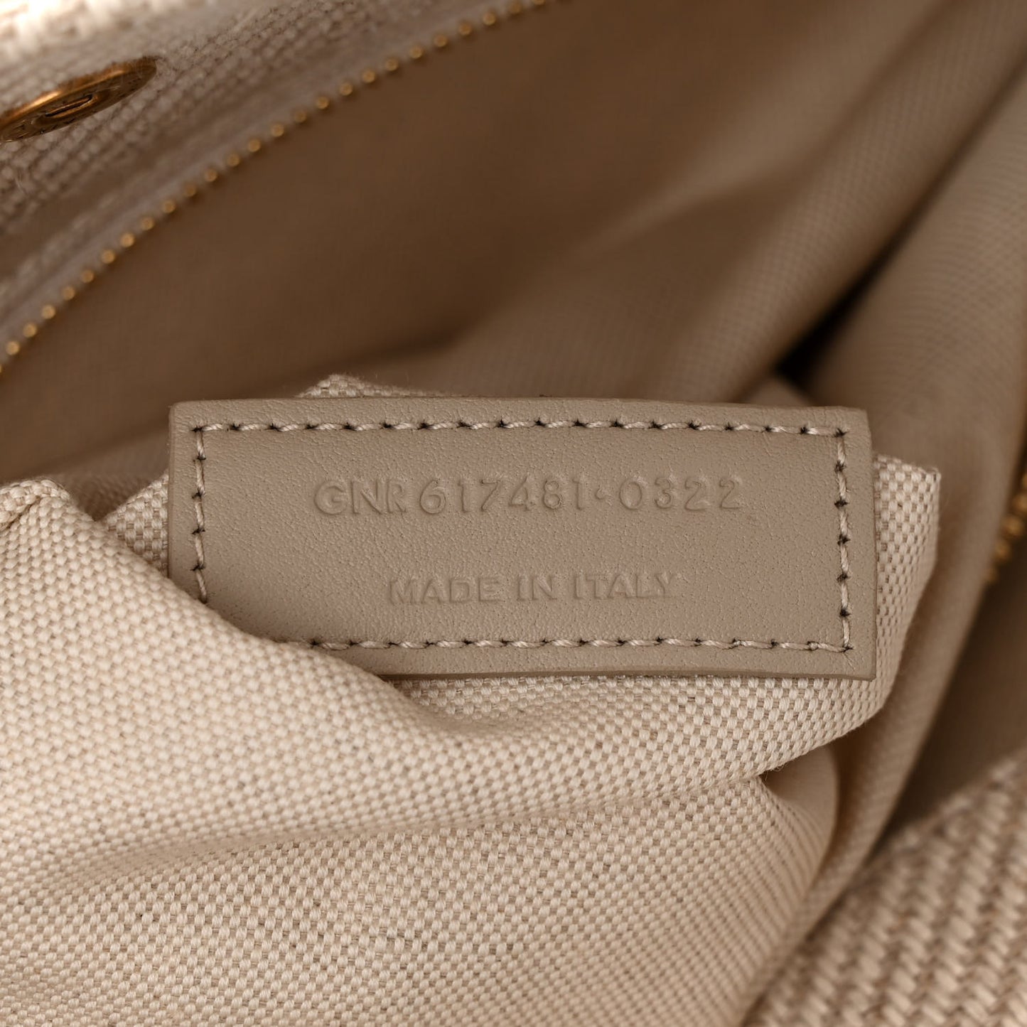 Linen Calfskin Small Rive Gauche Tote Beige Sea Salt