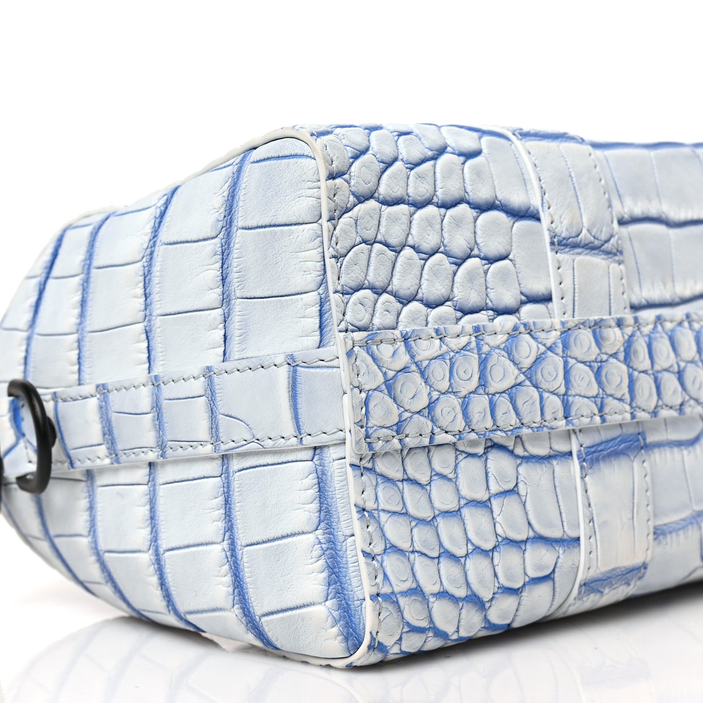 Crocodile Niloticus City Keepall Mat Meringue White Blue