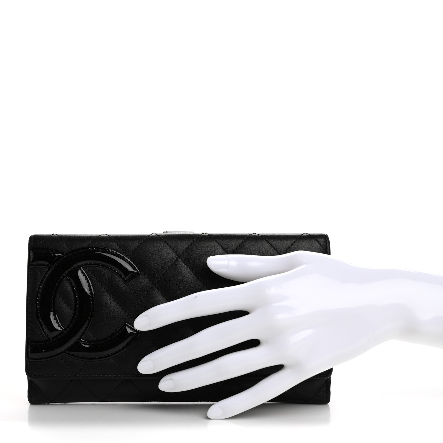 Chanel Calfskin Quilted Cambon Tri-Fold Wallet Black 2 of 12