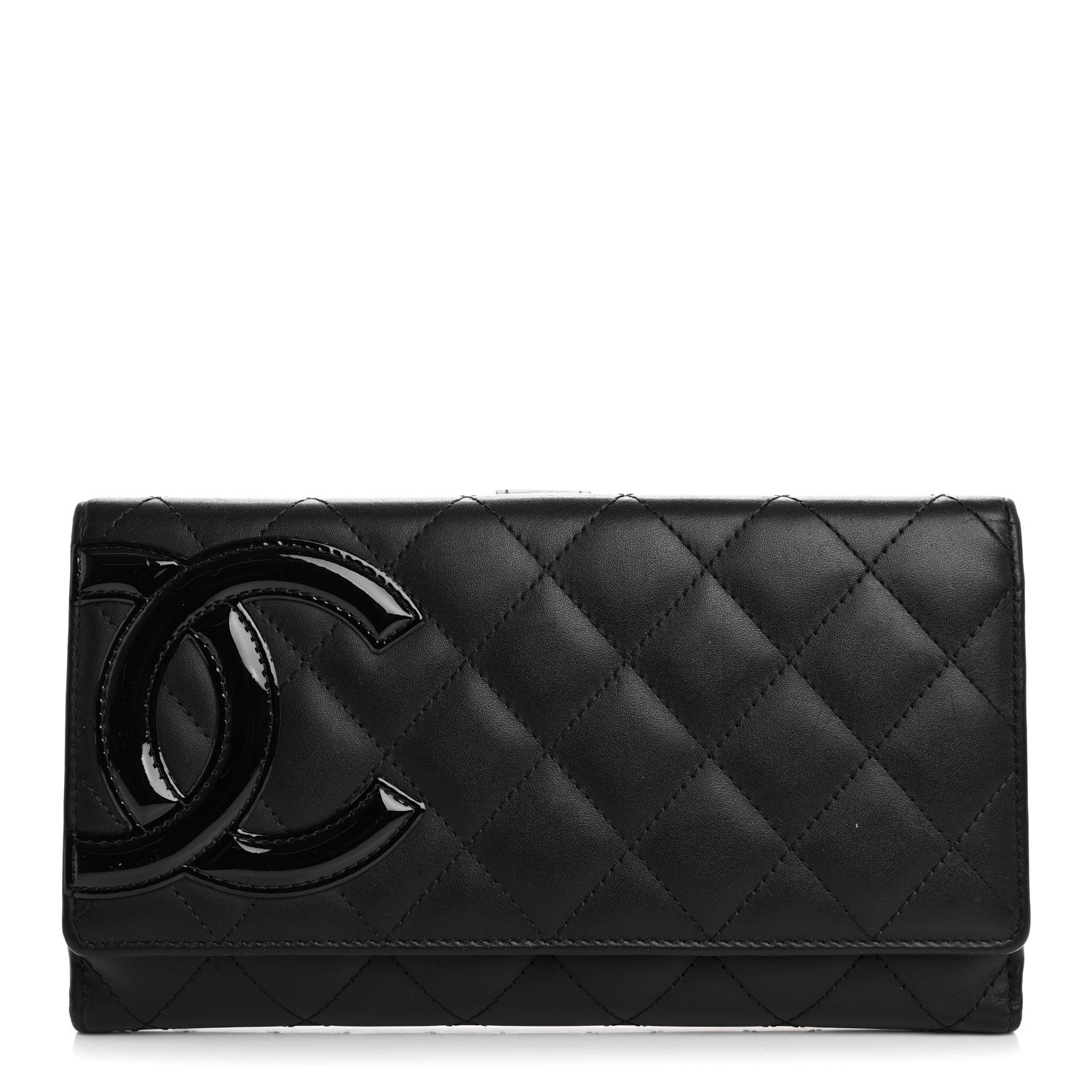 Chanel Calfskin Quilted Cambon Tri-Fold Wallet Black 1 of 12