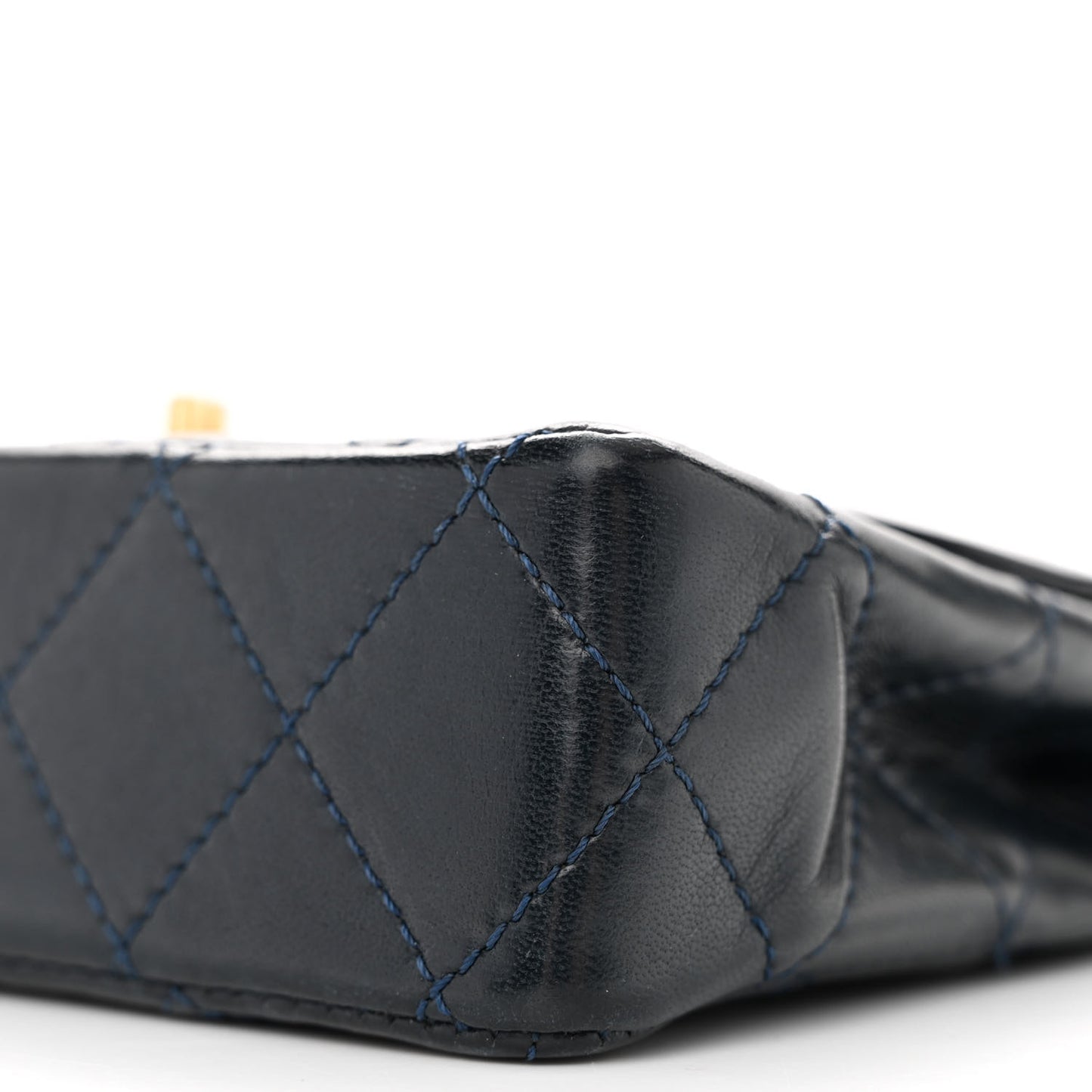 Lambskin Quilted Mini Square Flap Bag Navy