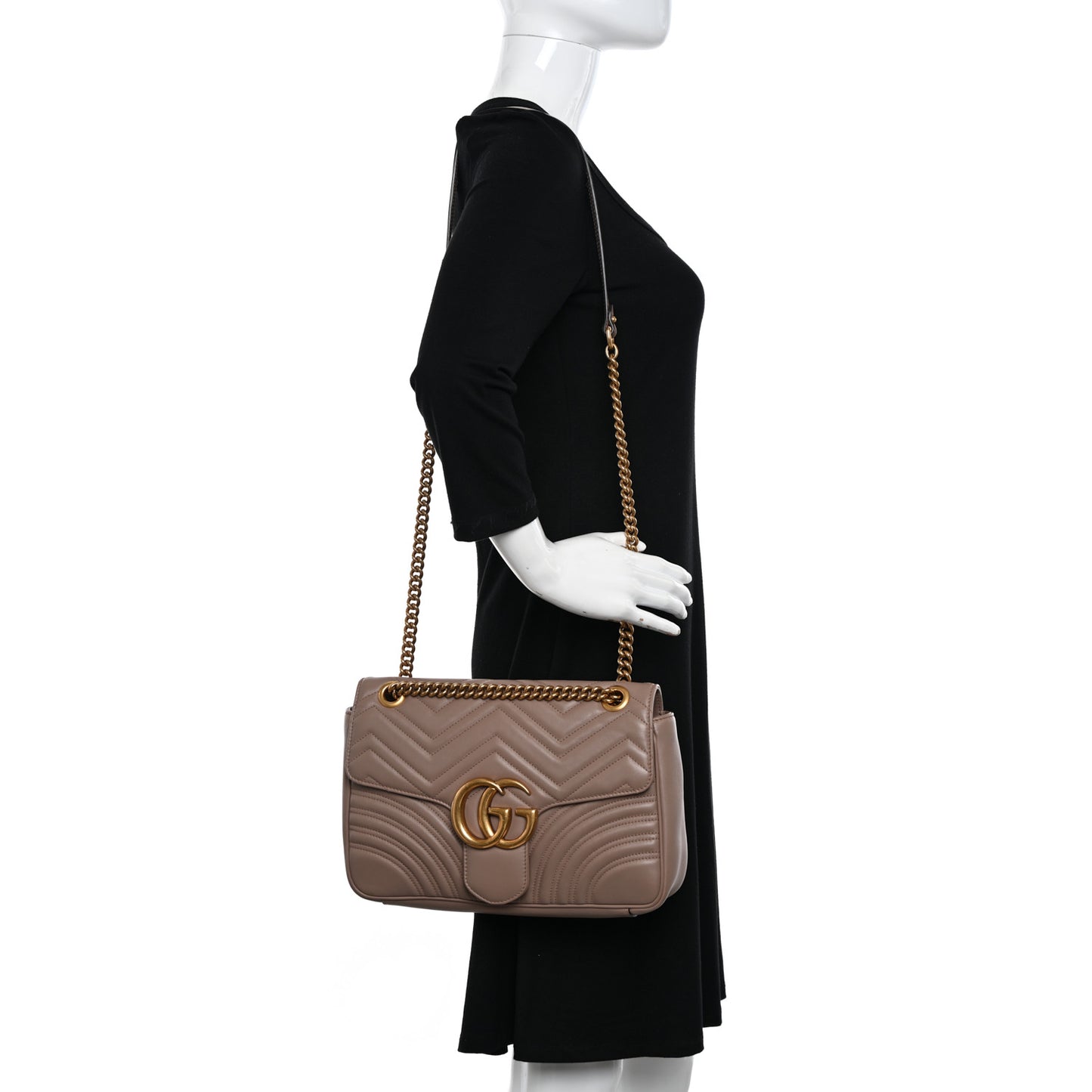 Calfskin Matelasse Medium GG Marmont Shoulder Bag Porcelain Rose