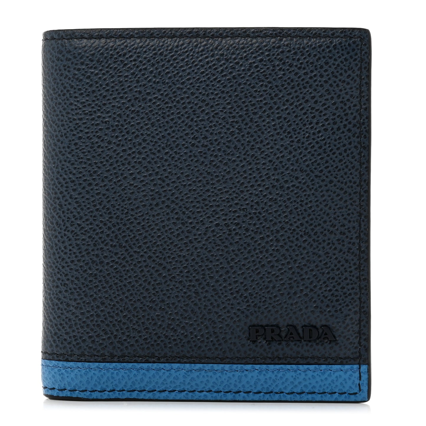Vitello Micro Grain Bi-Color Bi-Fold Wallet Baltico Mare