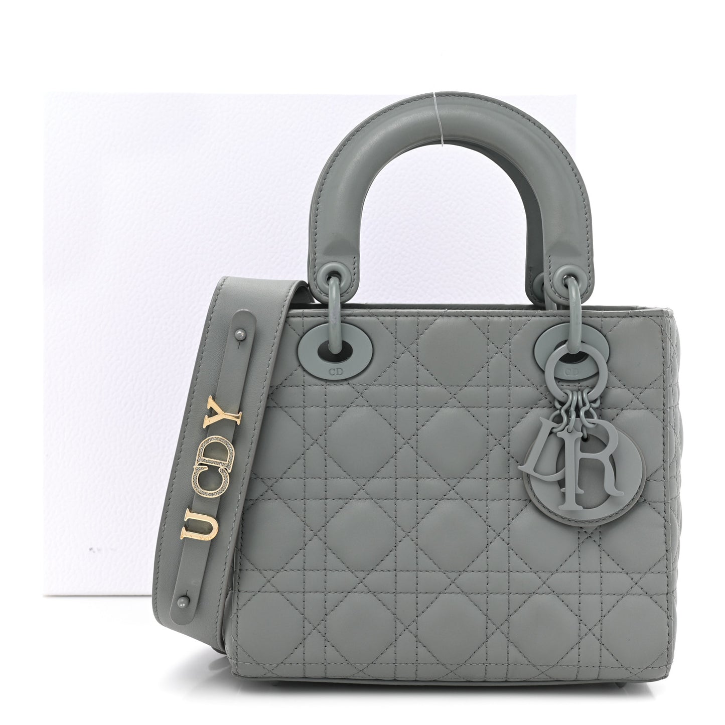 Ultra Matte Calfskin Cannage Small My ABCDior Lady Dior Gray