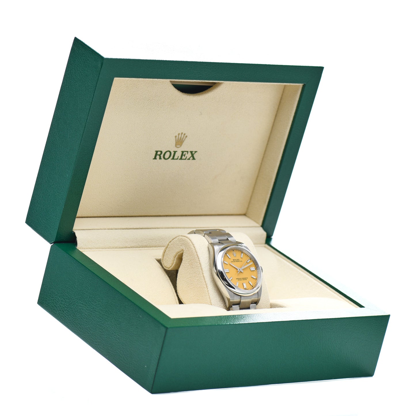 Stainless Steel 36mm Oyster Perpetual Watch Yellow 126000