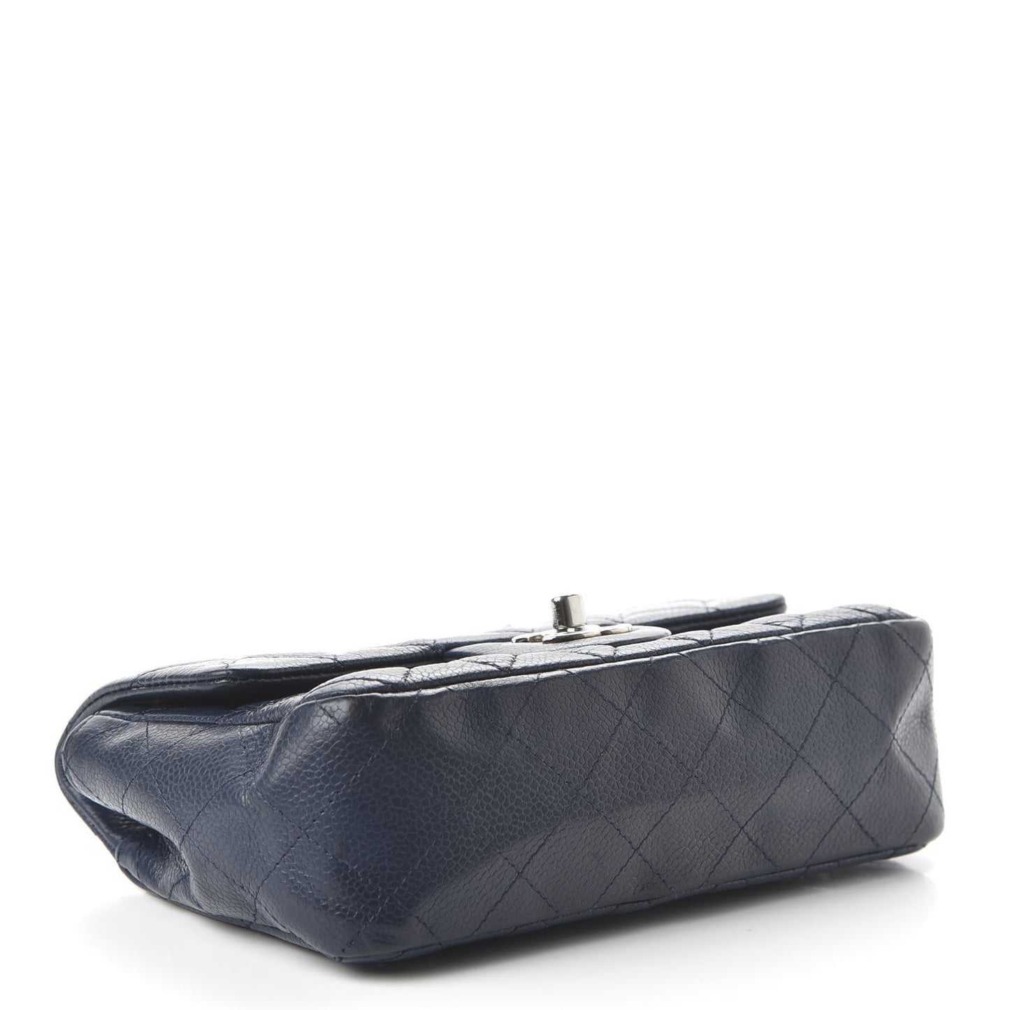 Caviar Quilted Mini Rectangular Flap Navy