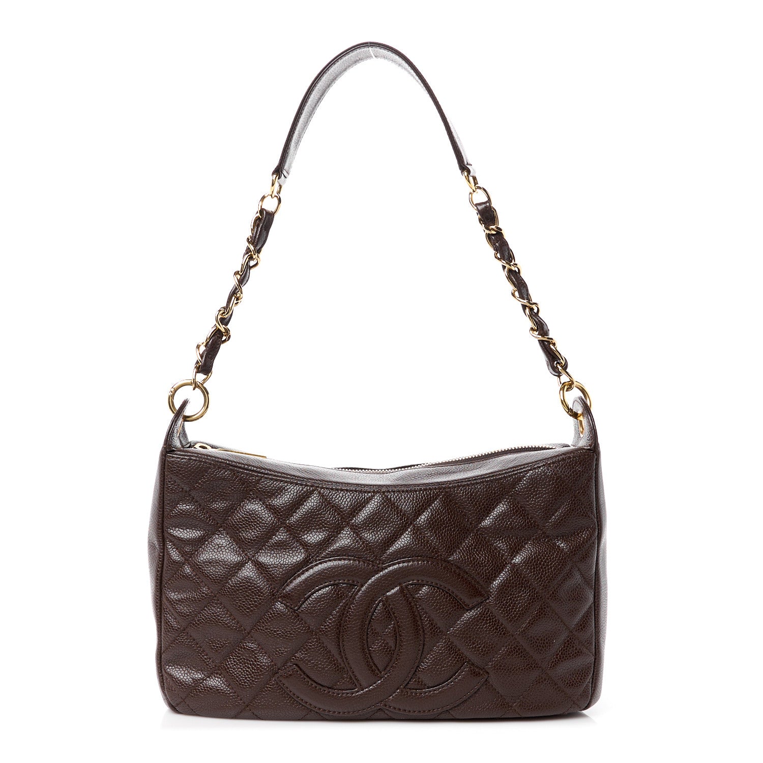 Chanel Caviar Quilted Timeless CC Shoulder Bag Brown 1 of 11