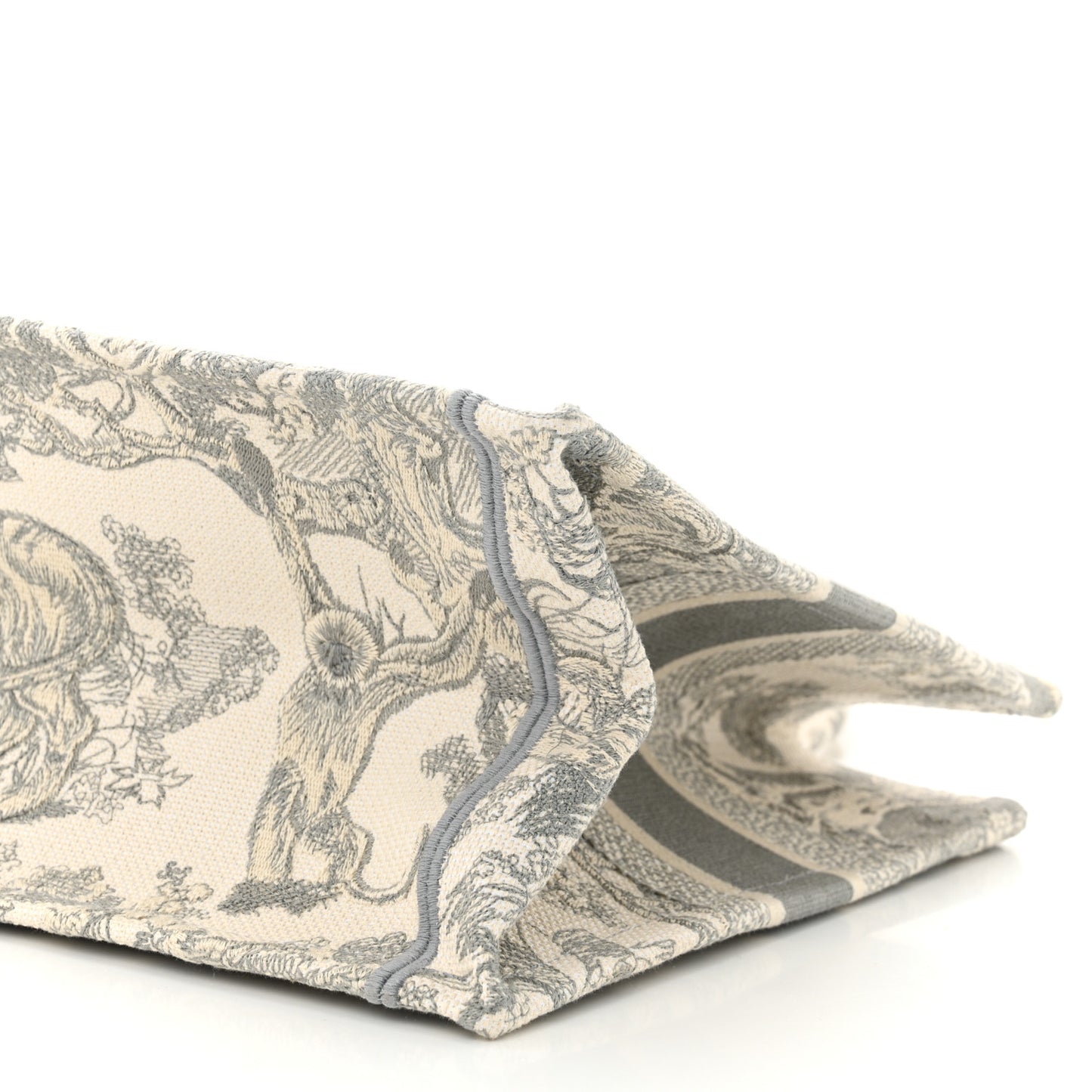 Canvas Embroidered Medium Dioriviera Toile De Jouy Book Tote Gray