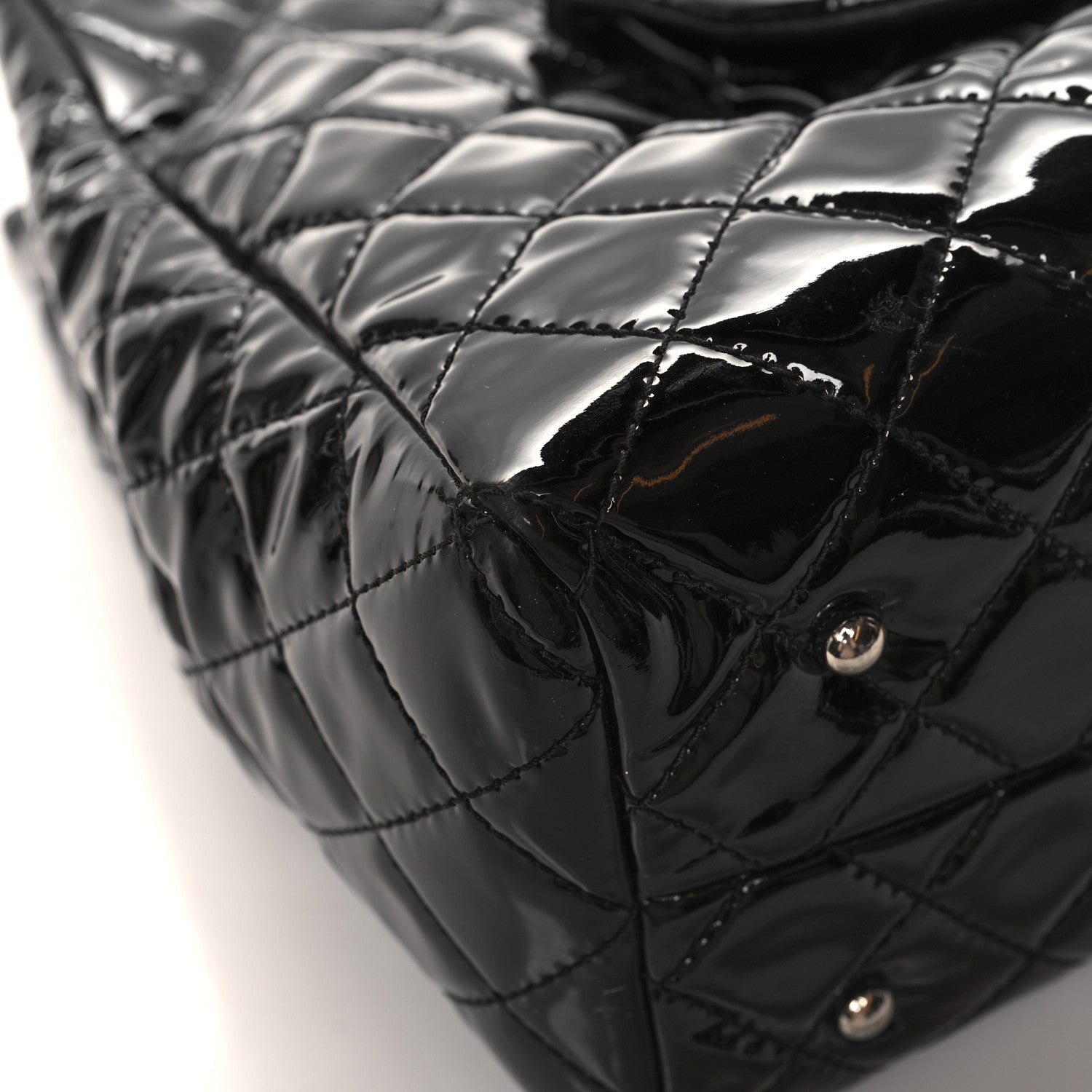Chanel Patent Quilted Large Coco Shine Shopping Tote Black 9 of 12