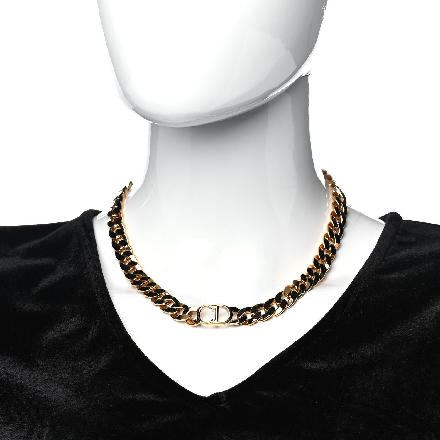 Christian Dior Metal Danseuse Etoile Chain Choker Necklace Gold 2 of 5