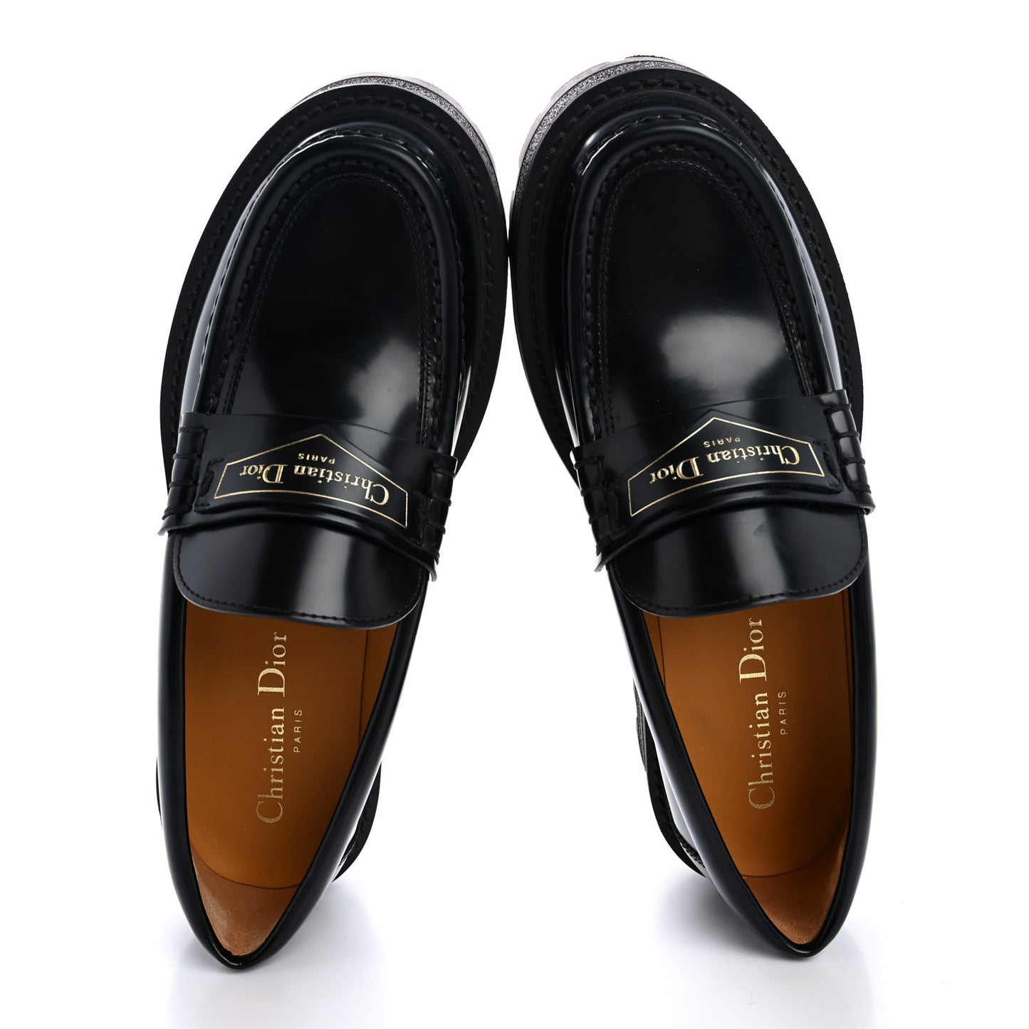 Brushed Calfskin Boy Platform Loafers 36 Black