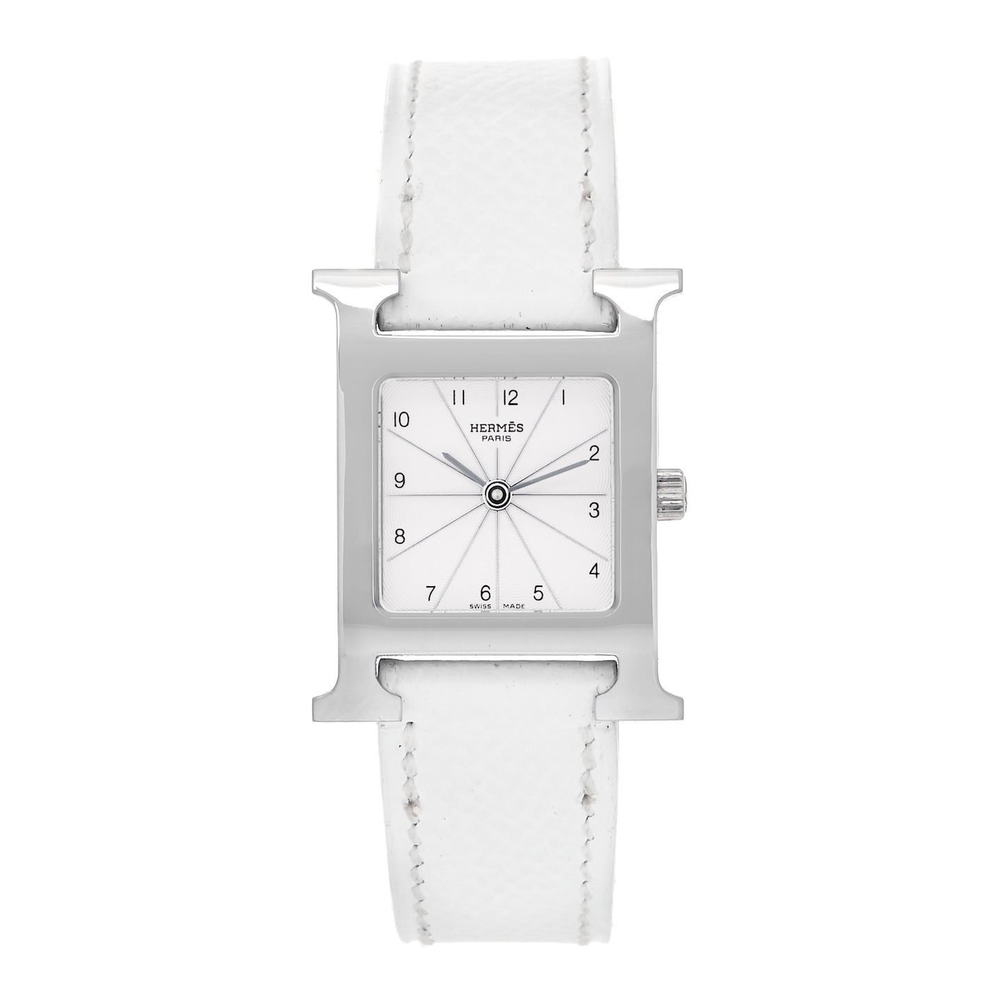 Stainless Steel Epsom 21mm Heure H Hour Quartz Watch Blanc