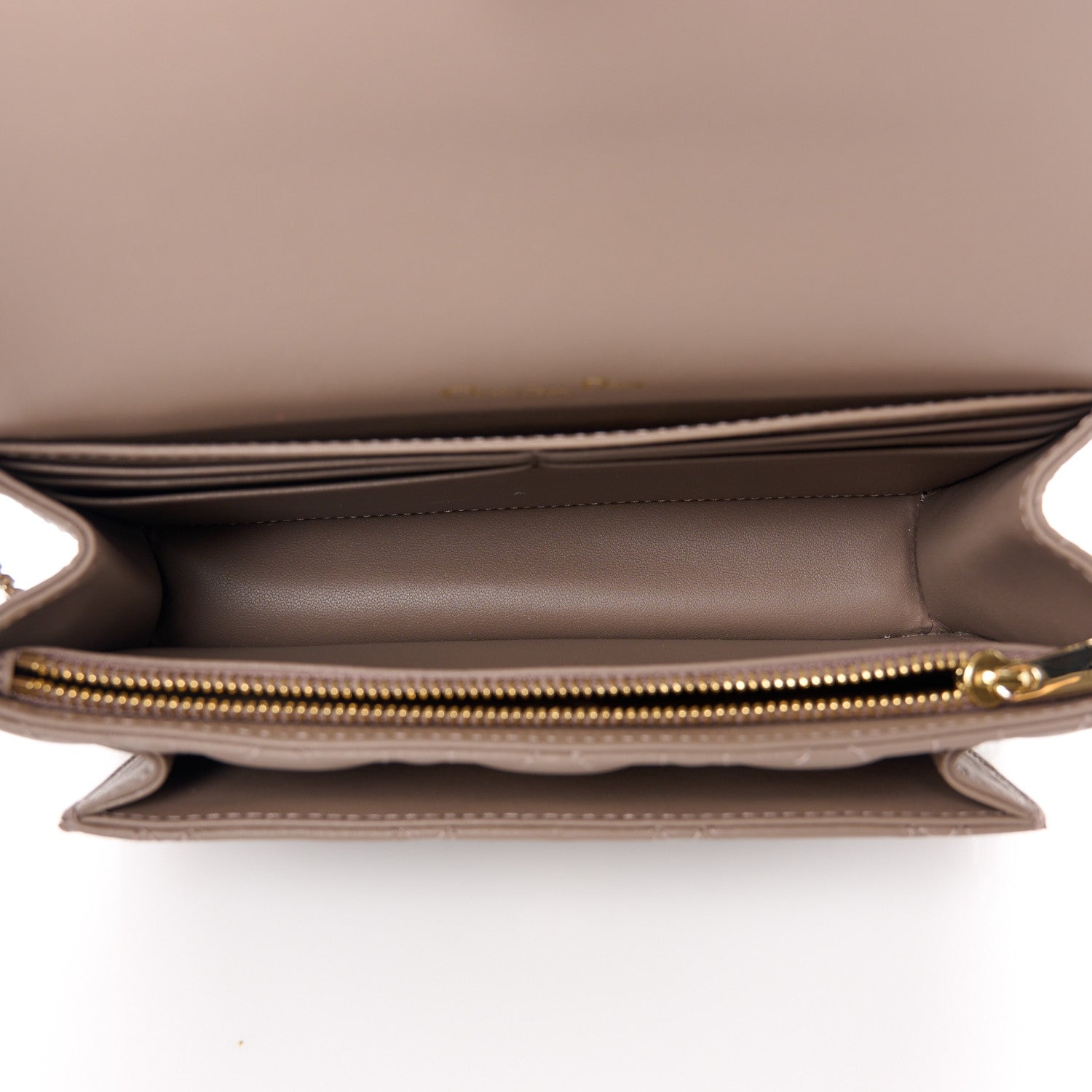 Christian Dior Lambskin Cannage Lady Dior Chain Pouch Warm Taupe 5 of 12