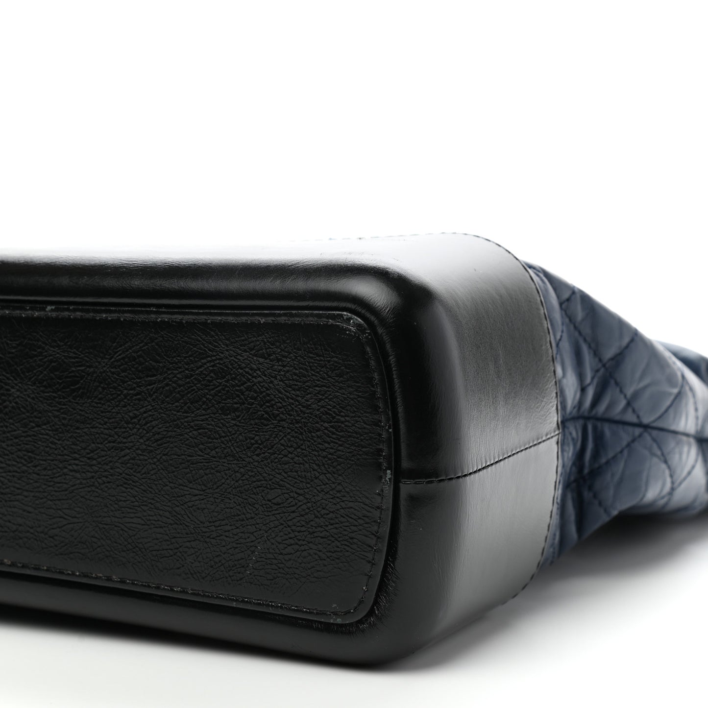 Aged Calfskin Quilted Large Gabrielle Shopping Tote Navy Black