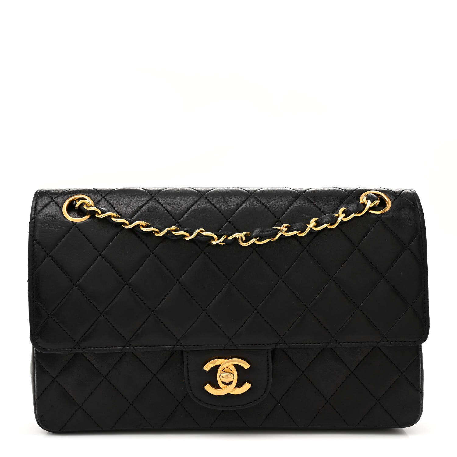 Chanel Lambskin Quilted Medium Double Flap Black 1 of 14