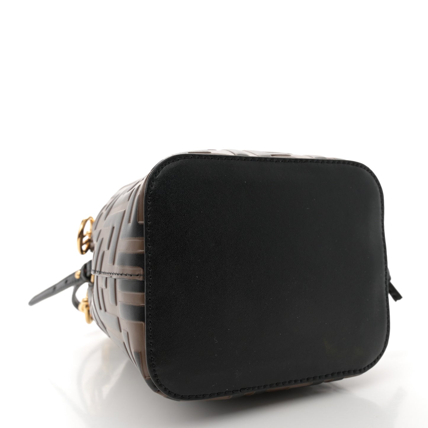 Vitello Liberty F is Fendi Bi-Color FF 1974 Embossed Mini Mon Tresor Bucket Bag Maya Black