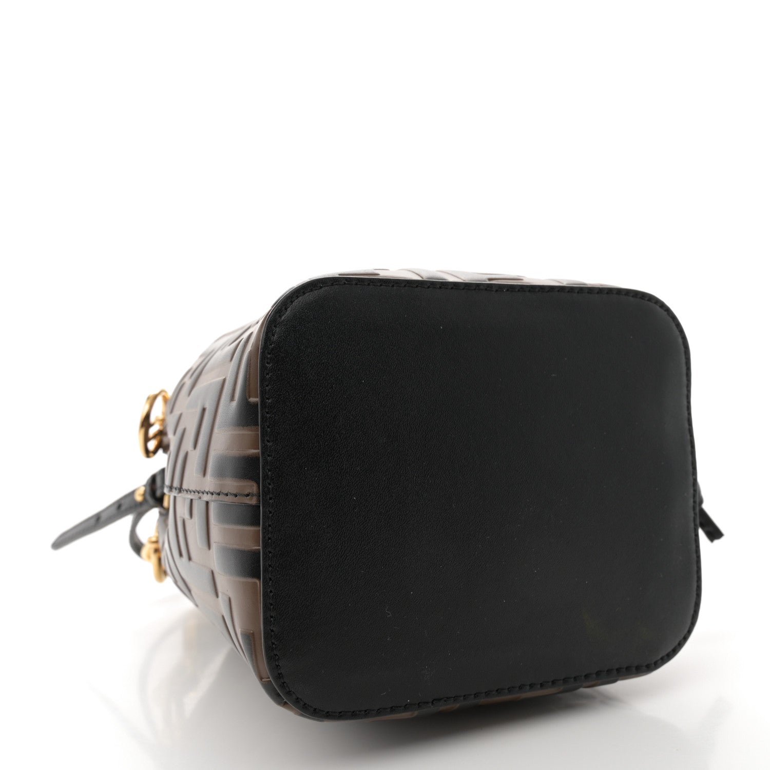 Fendi Vitello Liberty F is Fendi Bi-Color FF 1974 Embossed Mini Mon Tresor Bucket Bag Maya Black 4 of 11
