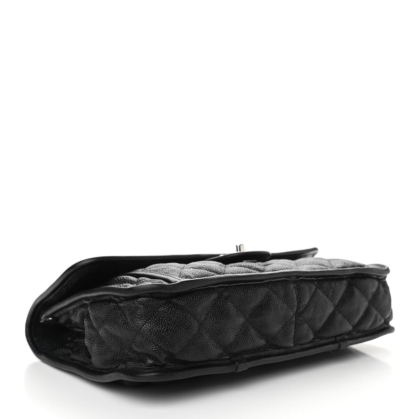 Caviar Quilted Large French Riviera Flap Black