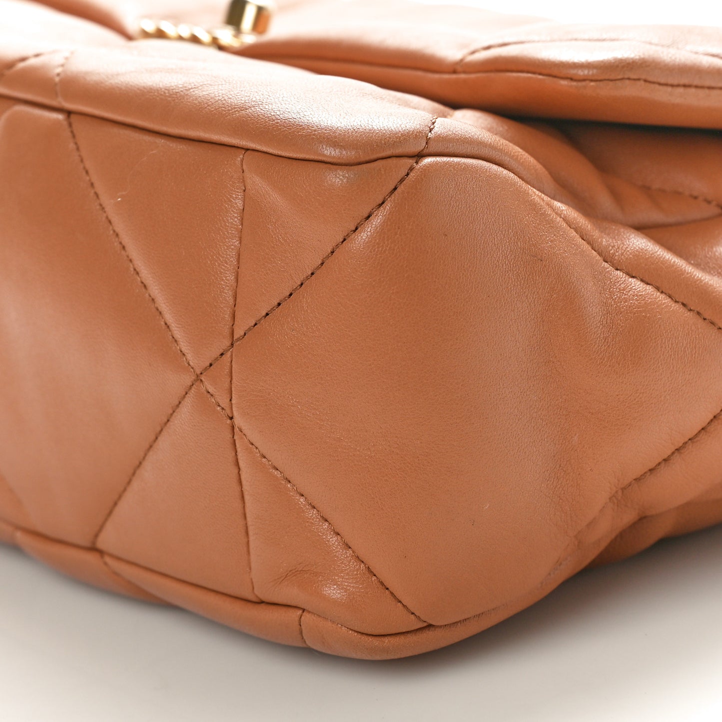 Lambskin Quilted Large Chanel 19 Flap Brown