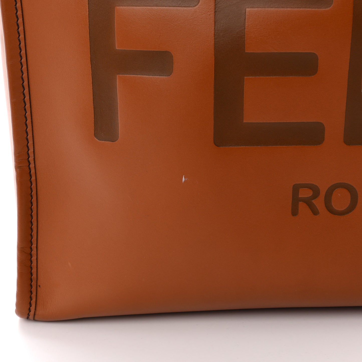 Vitello King Plexiglass Large Fendi Sunshine Shopper Tote Cuoio