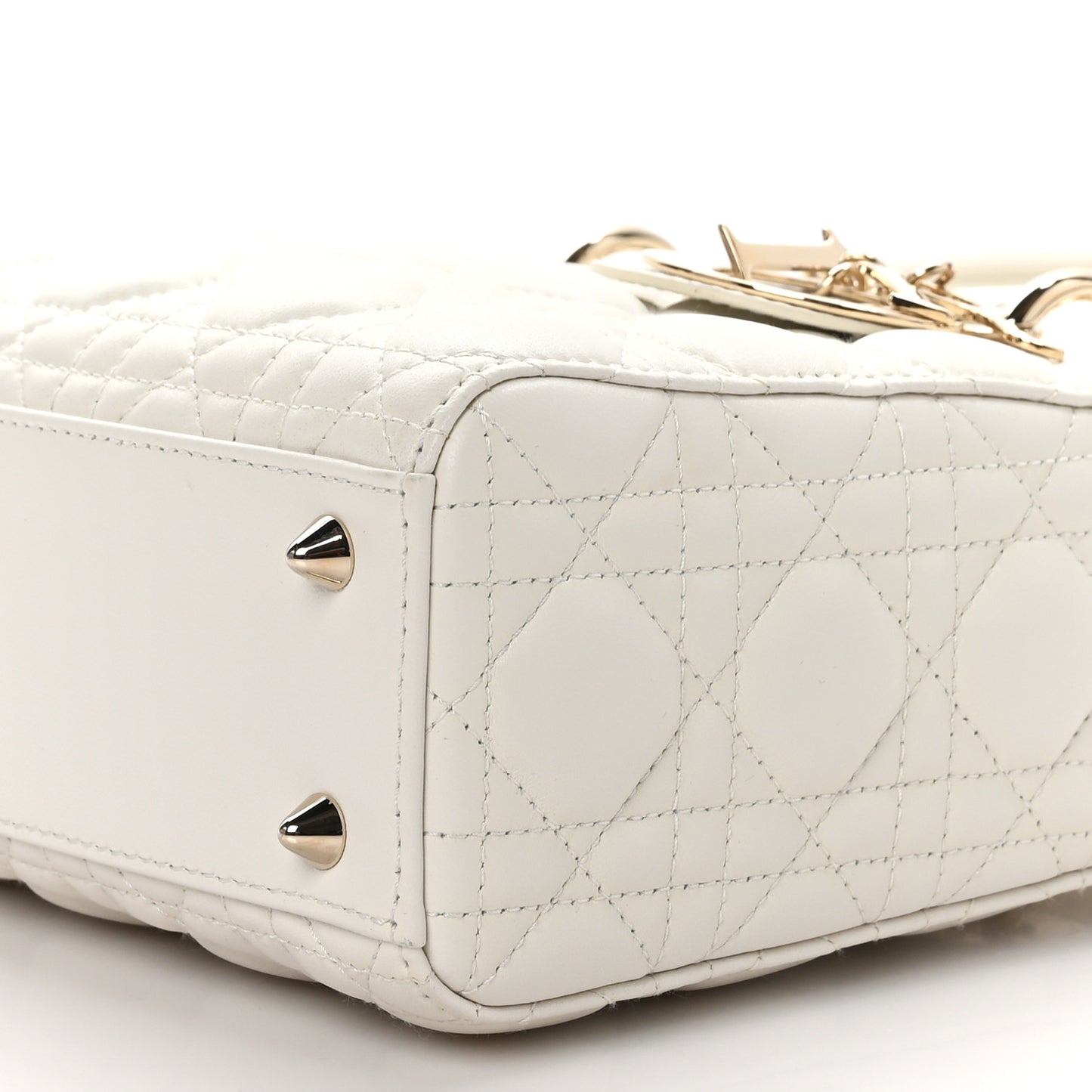 Lambskin Cannage Small My ABCDior Lady Dior White
