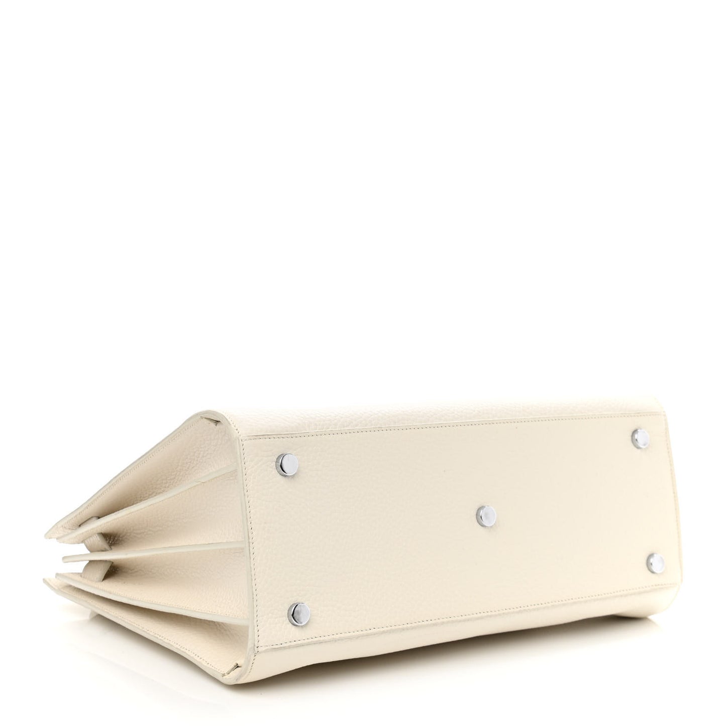 Grained Calfskin Small Sac De Jour Dove White