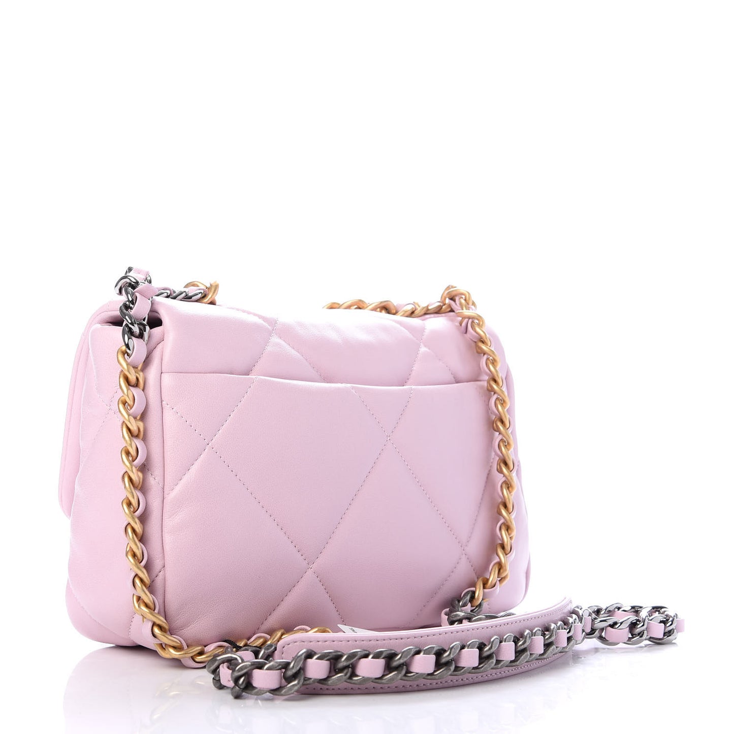 Lambskin Quilted Medium Chanel 19 Flap Light Pink