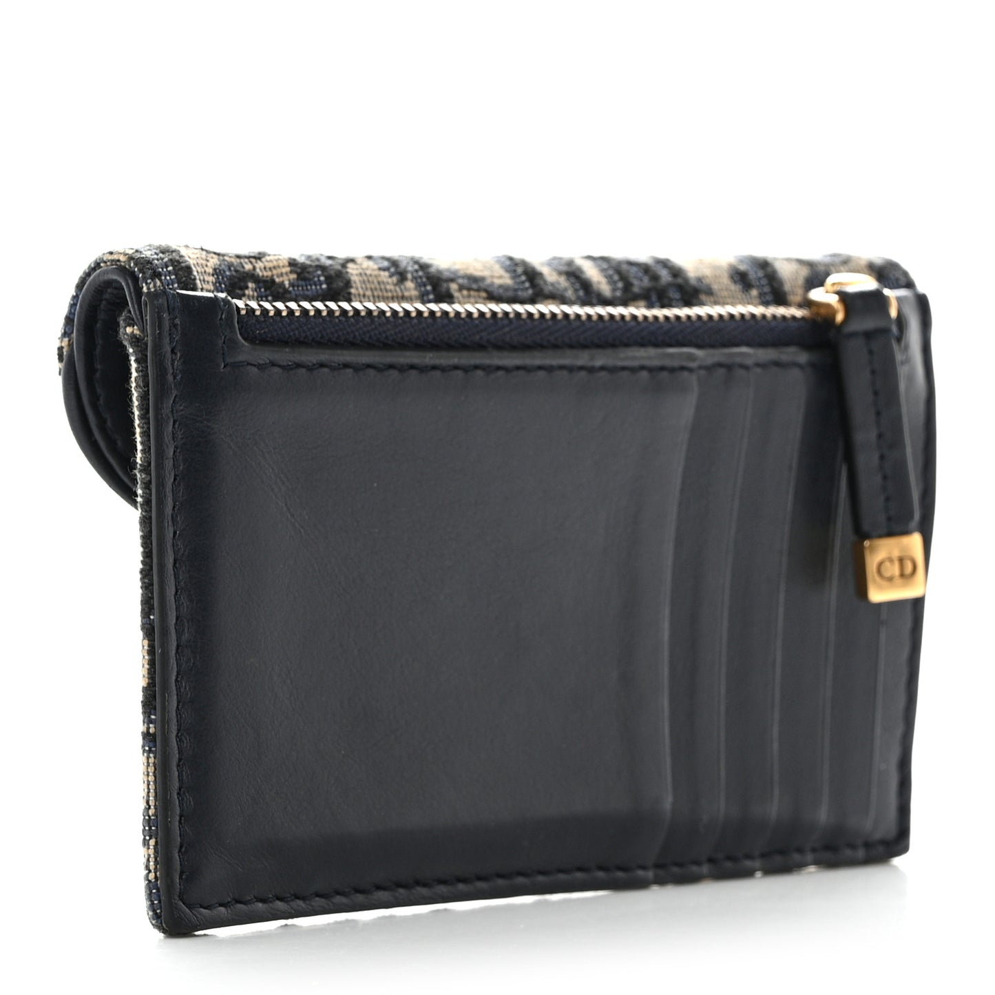 Oblique Saddle Cosmos Zipped Card Holder Blue