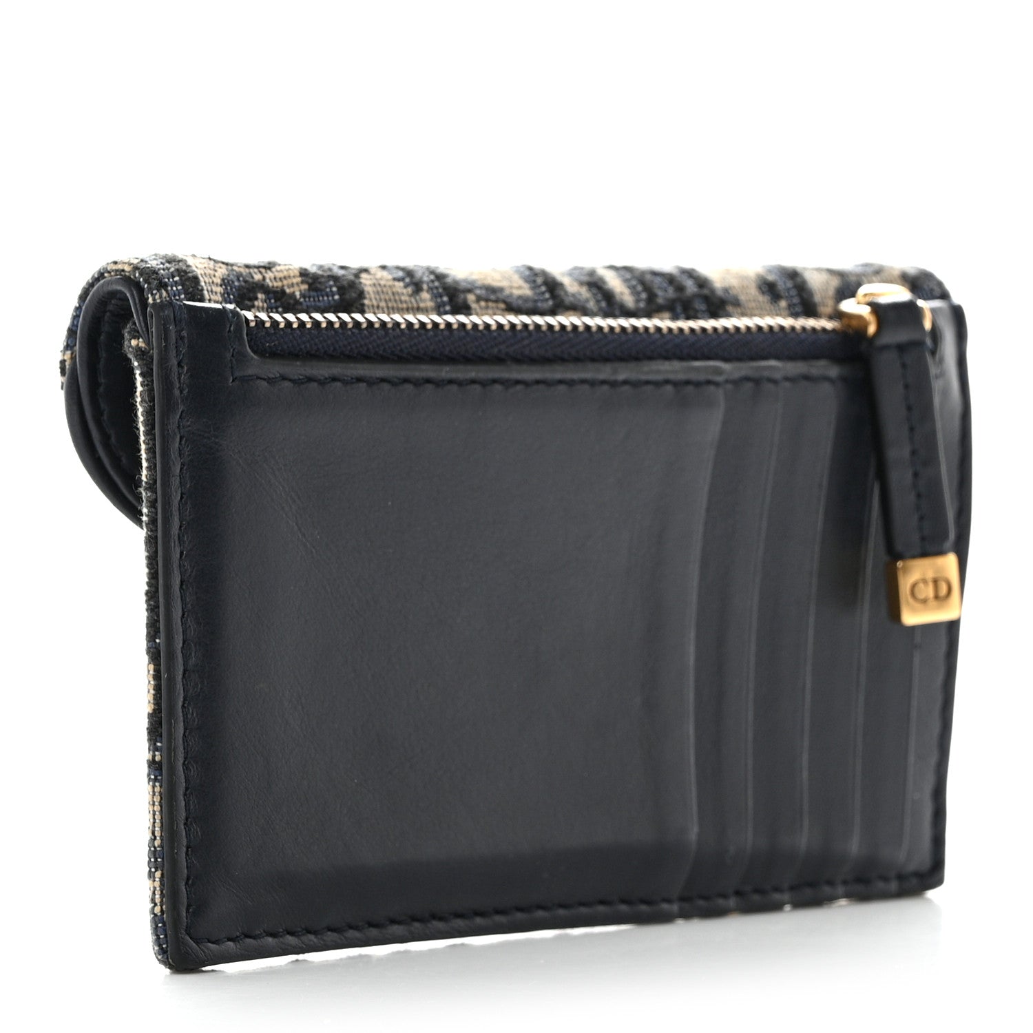 Christian Dior Oblique Saddle Cosmos Zipped Card Holder Blue 3 of 8