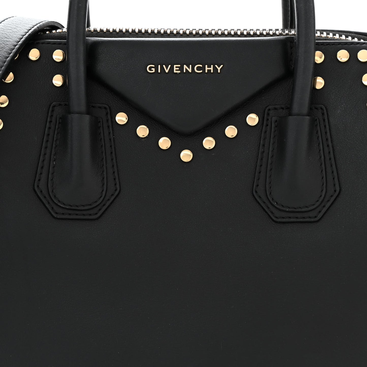Smooth Calfskin Small Studded Antigona Black