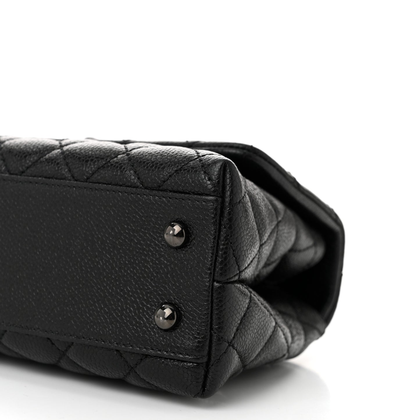Caviar Quilted Mini Coco Handle Flap So Black