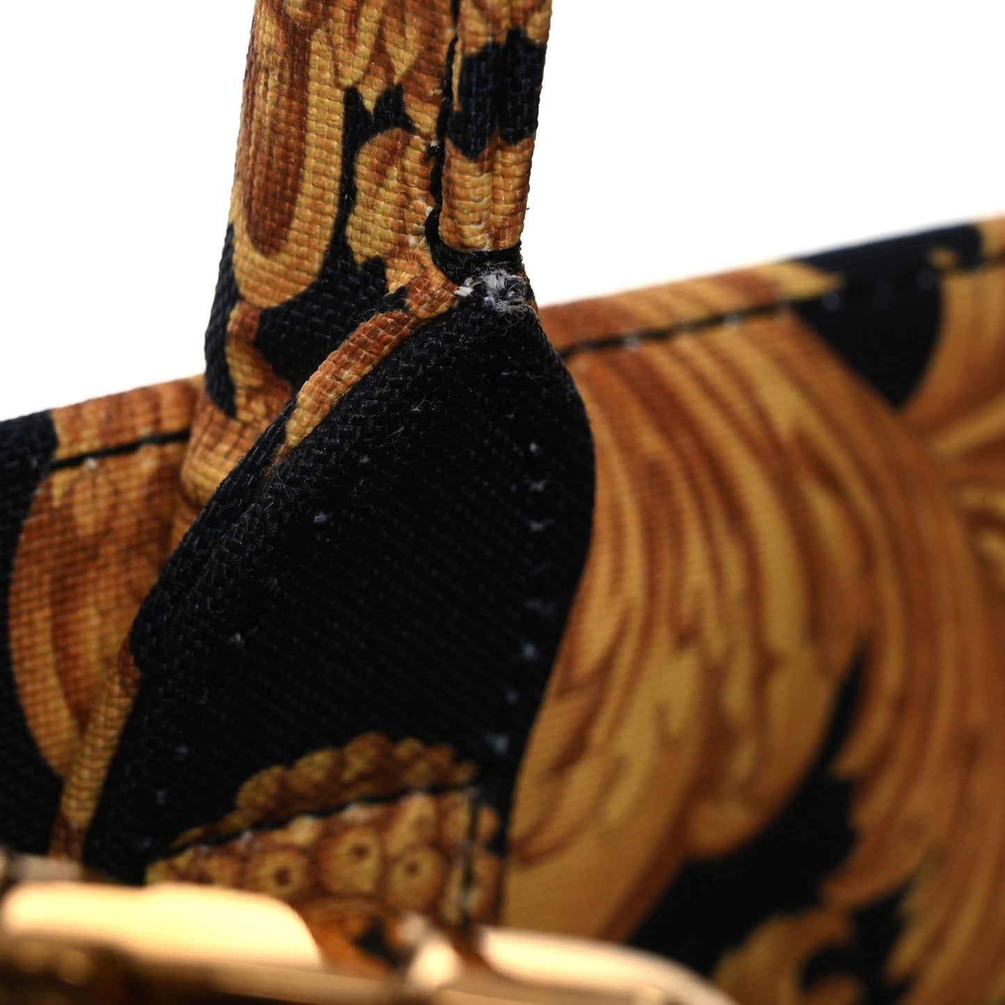 Canvas Baroque Print Medusa Small Tote Black