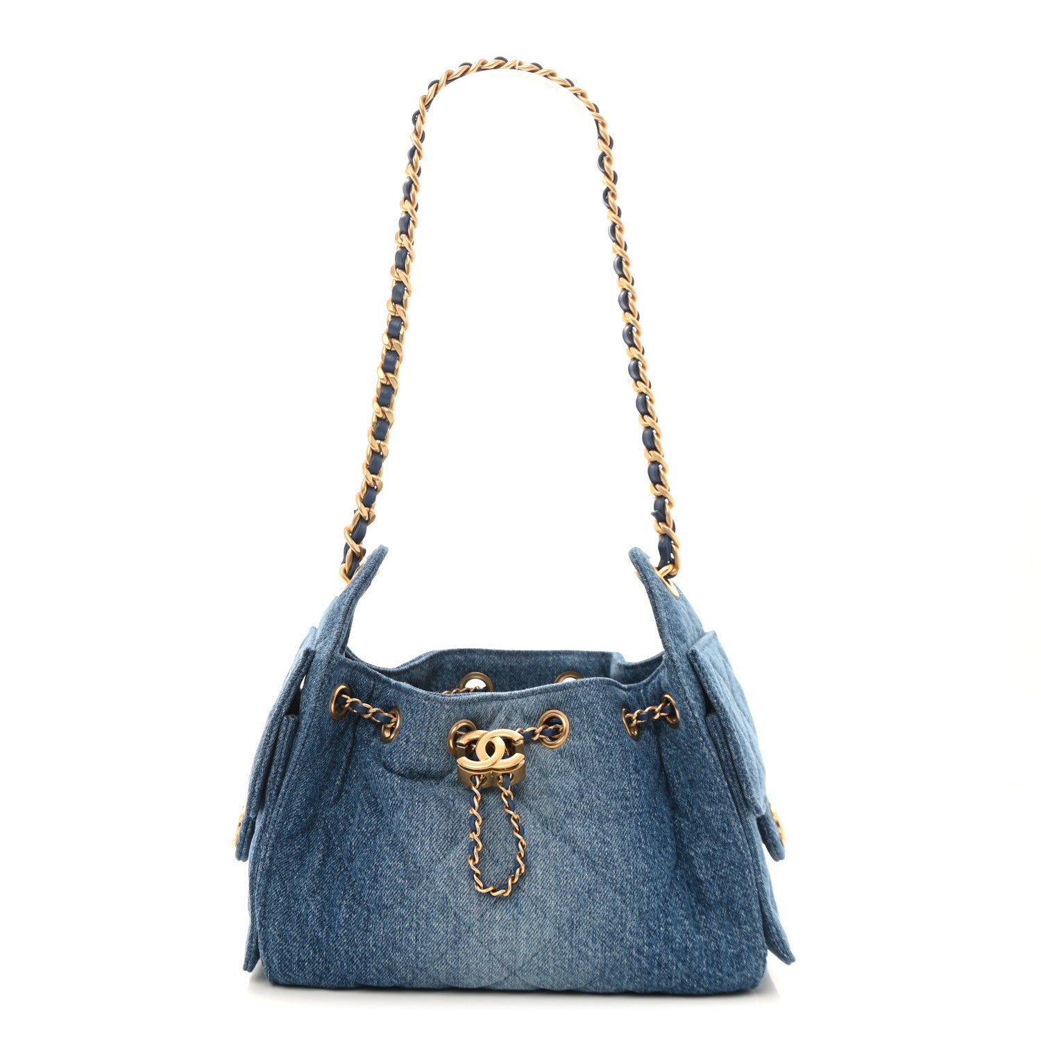 Chanel Washed Denim Quilted Mini Chanel 25 Handbag Blue 1924717
