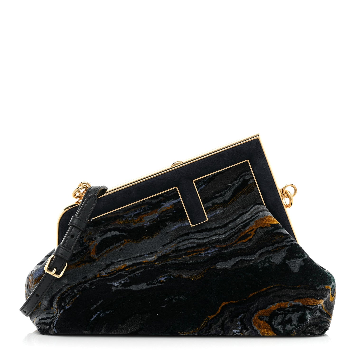 Fendi Velvet Marble Small Fendi First Blue Multicolor 1204185