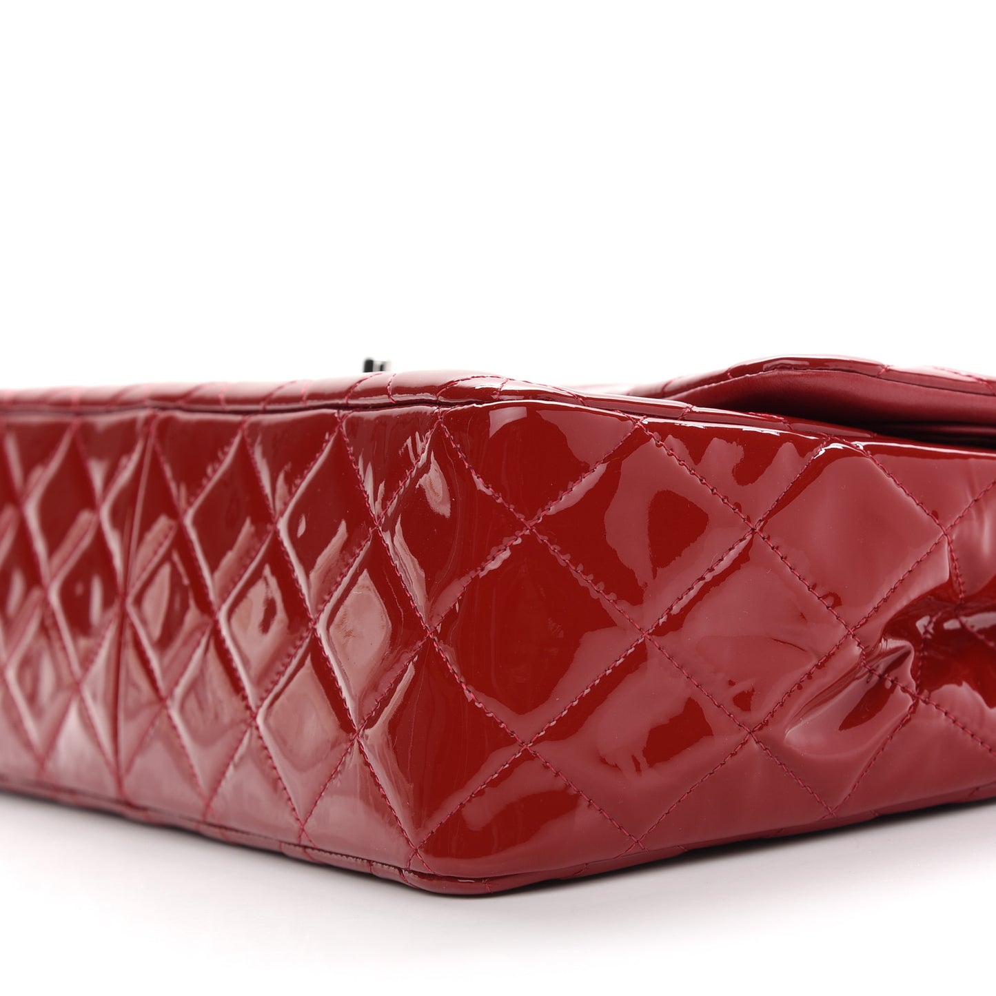 Patent Quilted Jumbo Double Flap Red