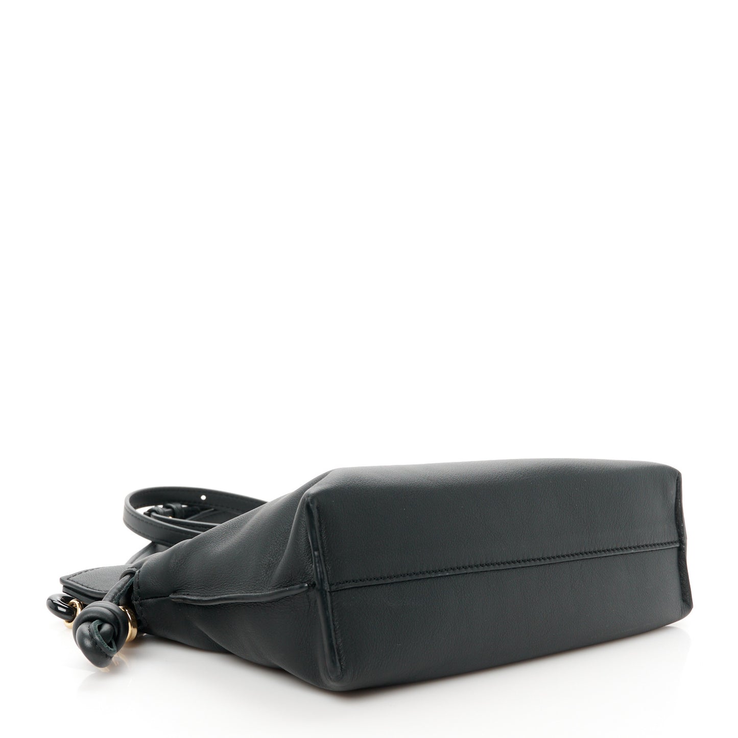 Nappa Calfskin Mini Flamenco Knot Clutch With Chain Black