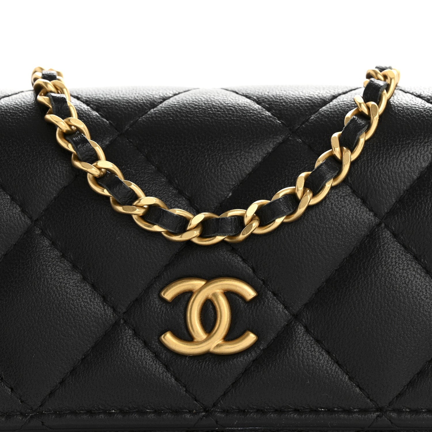 Chanel Lambskin Enamel Quilted Coco Hearts Clutch With Chain Black 9 of 12