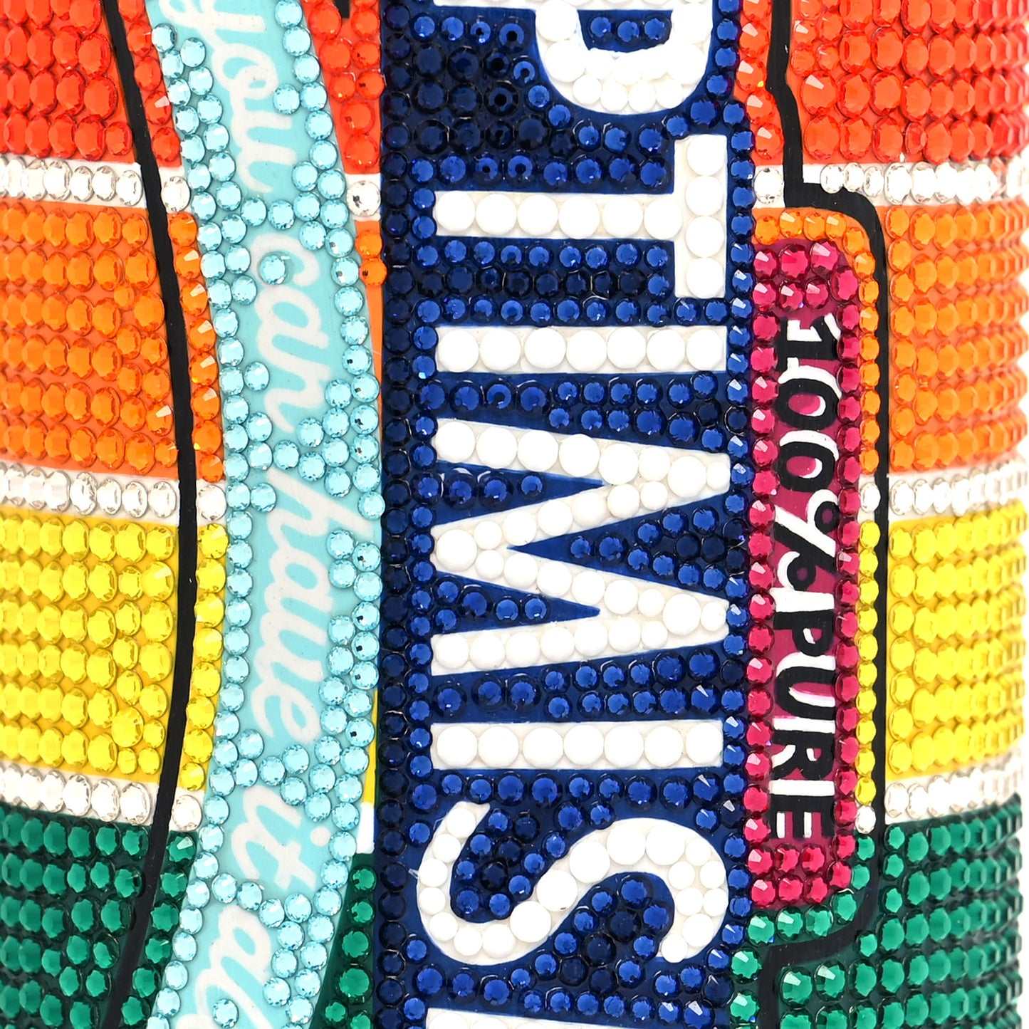 Crystal Optimism Can Minaudiere Clutch Silver Multicolor