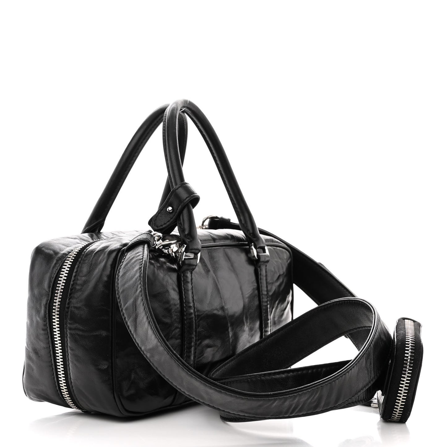 Nappa Antique Small Re-Edition 2001 Two Handle Crossbody Bag Black
