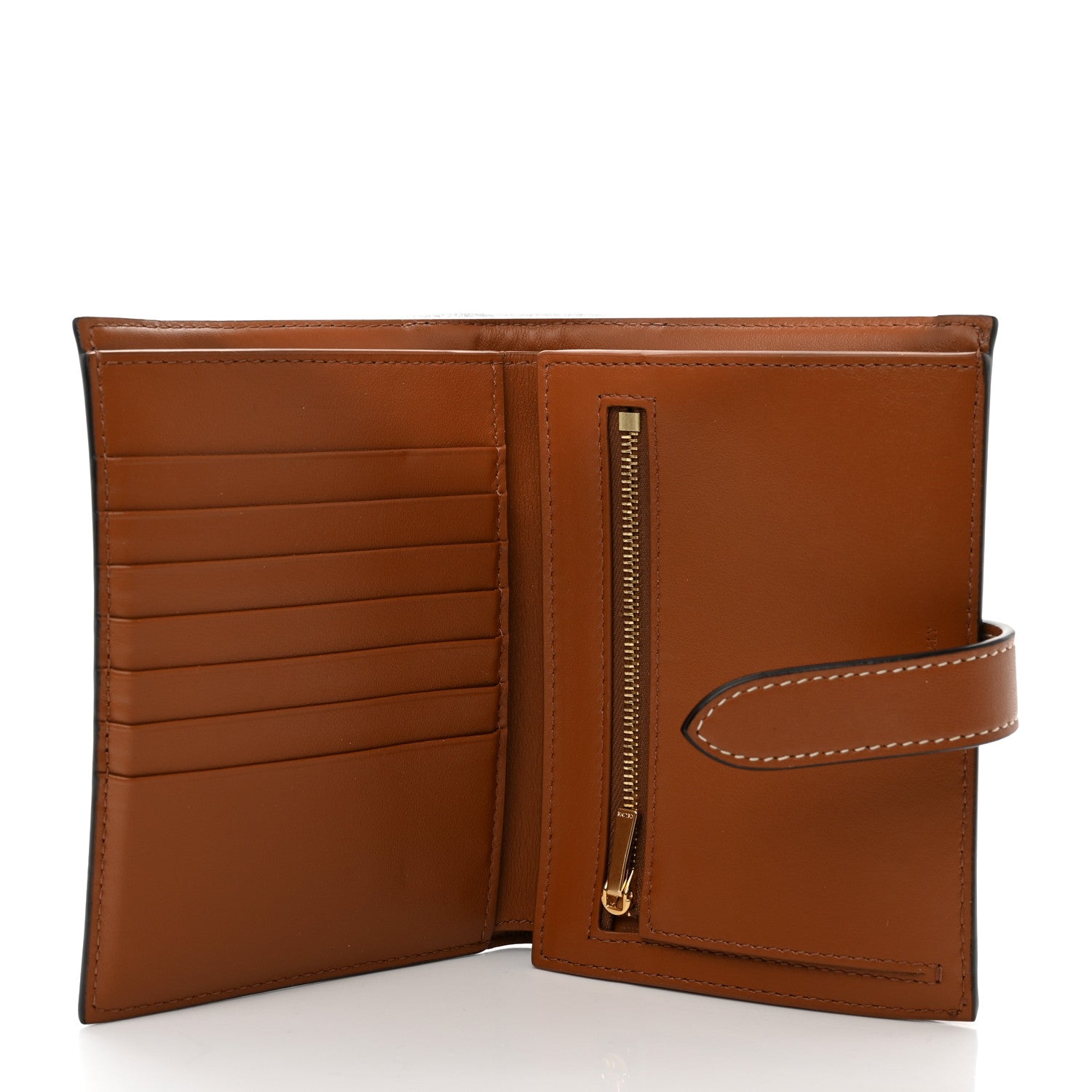 Celine Canvas Triomphe Medium Strap Wallet Tan 5 of 7