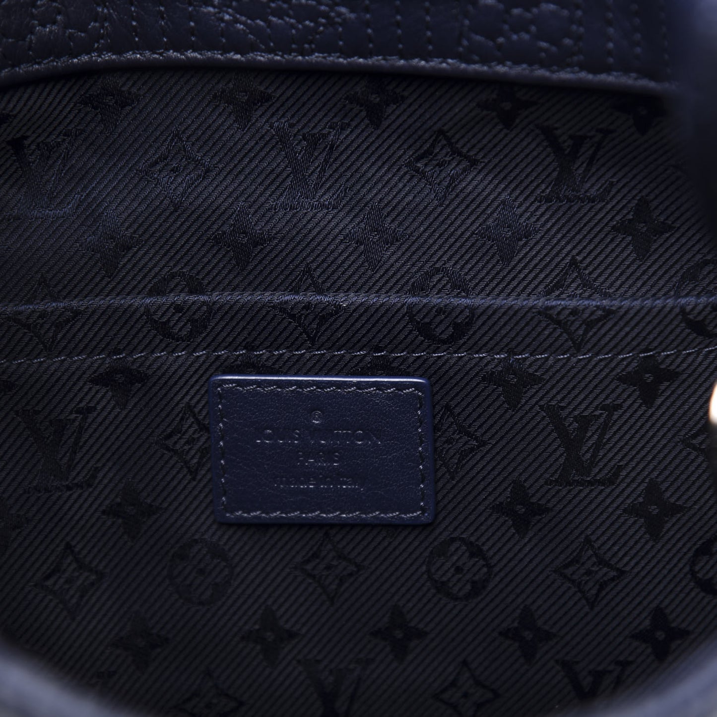 Calfskin Quilted Monogram Altair Clutch Navy