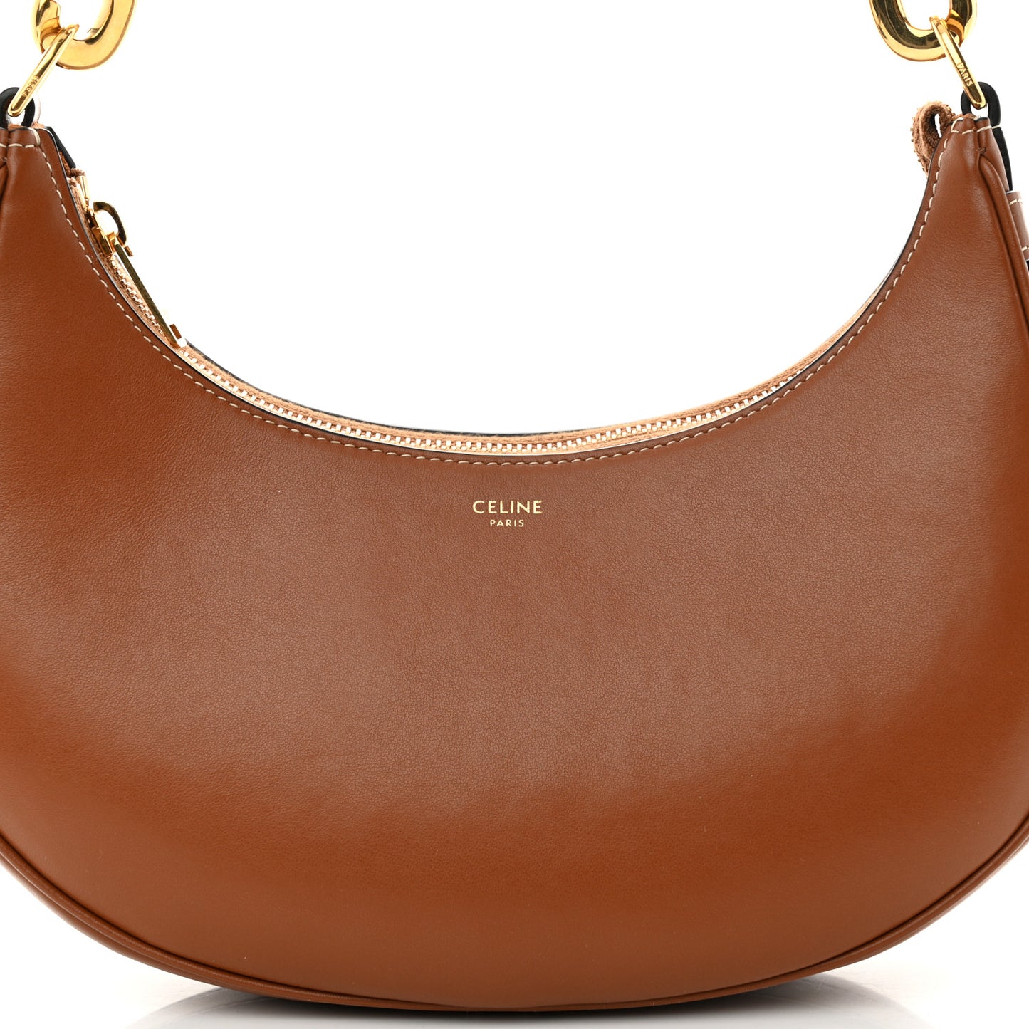 Smooth Calfskin Medium Strap Ava Shoulder Bag Tan