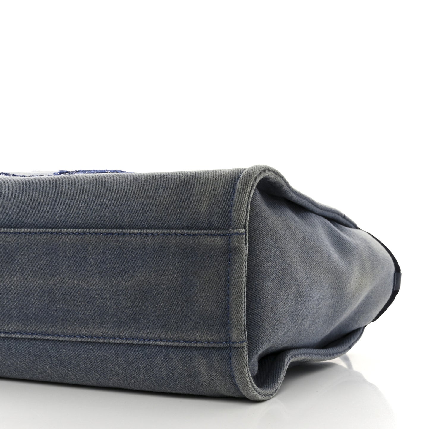 Canvas Sequin Small Deauville Tote Navy