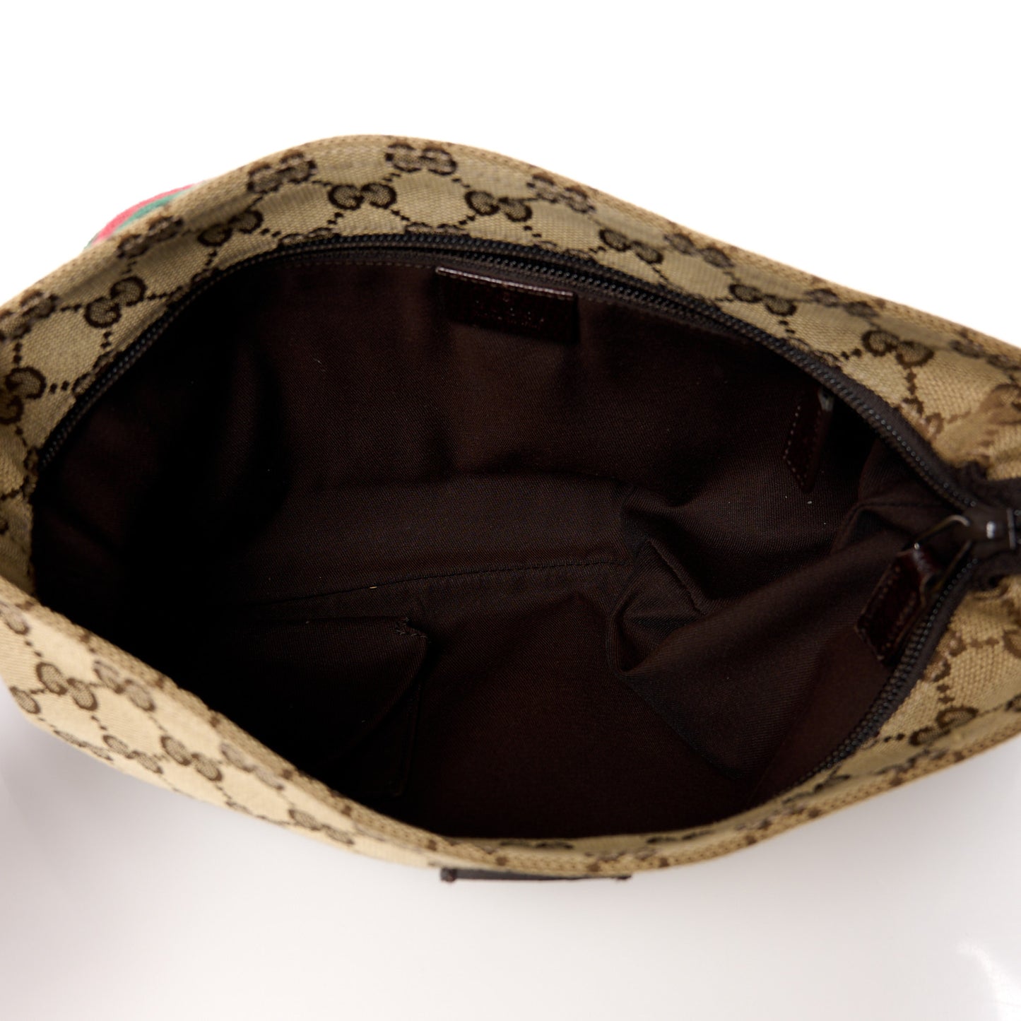 Monogram Web Small Flat Messenger Crossbody Dark Brown