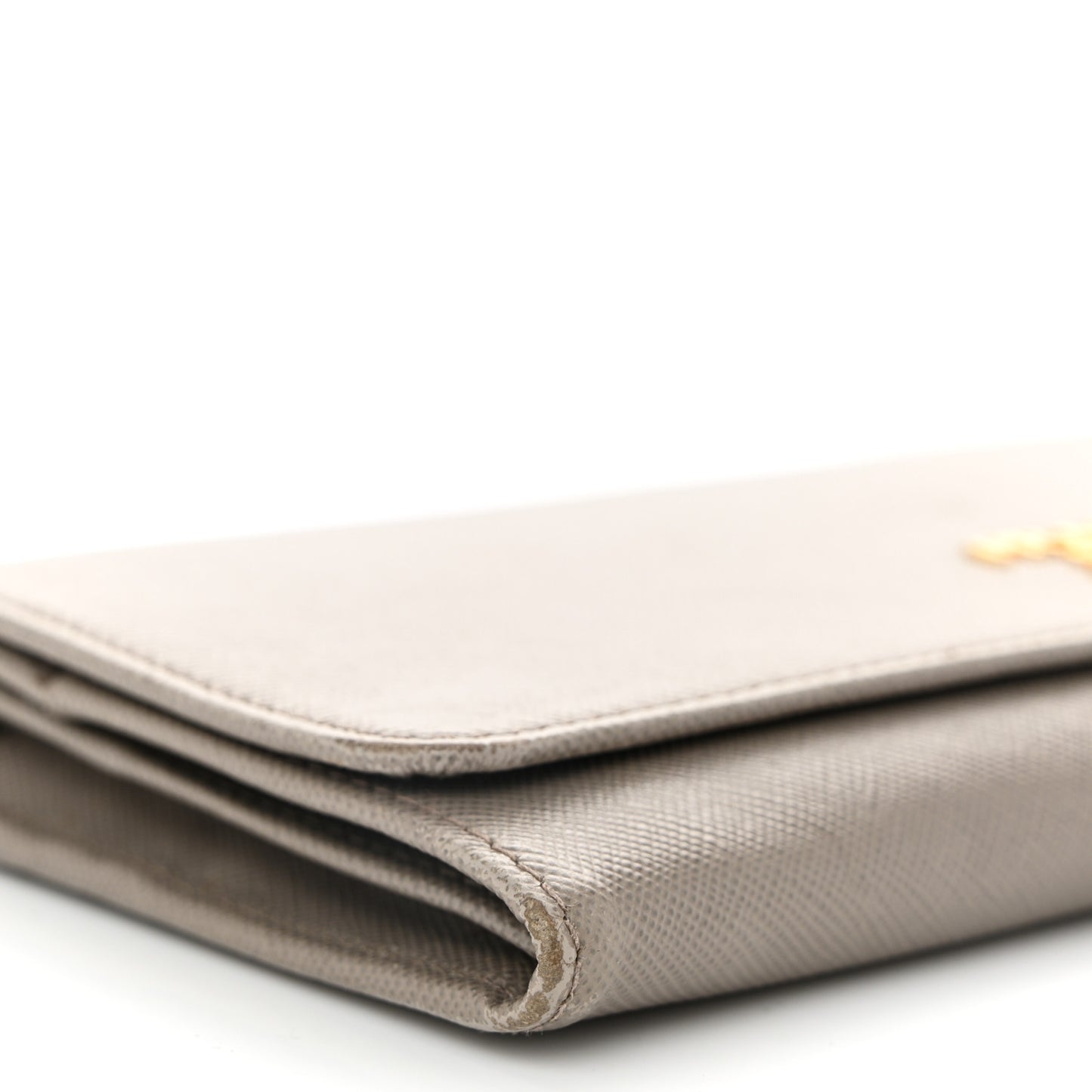 Saffiano Metal Oro Chain Wallet Argilla