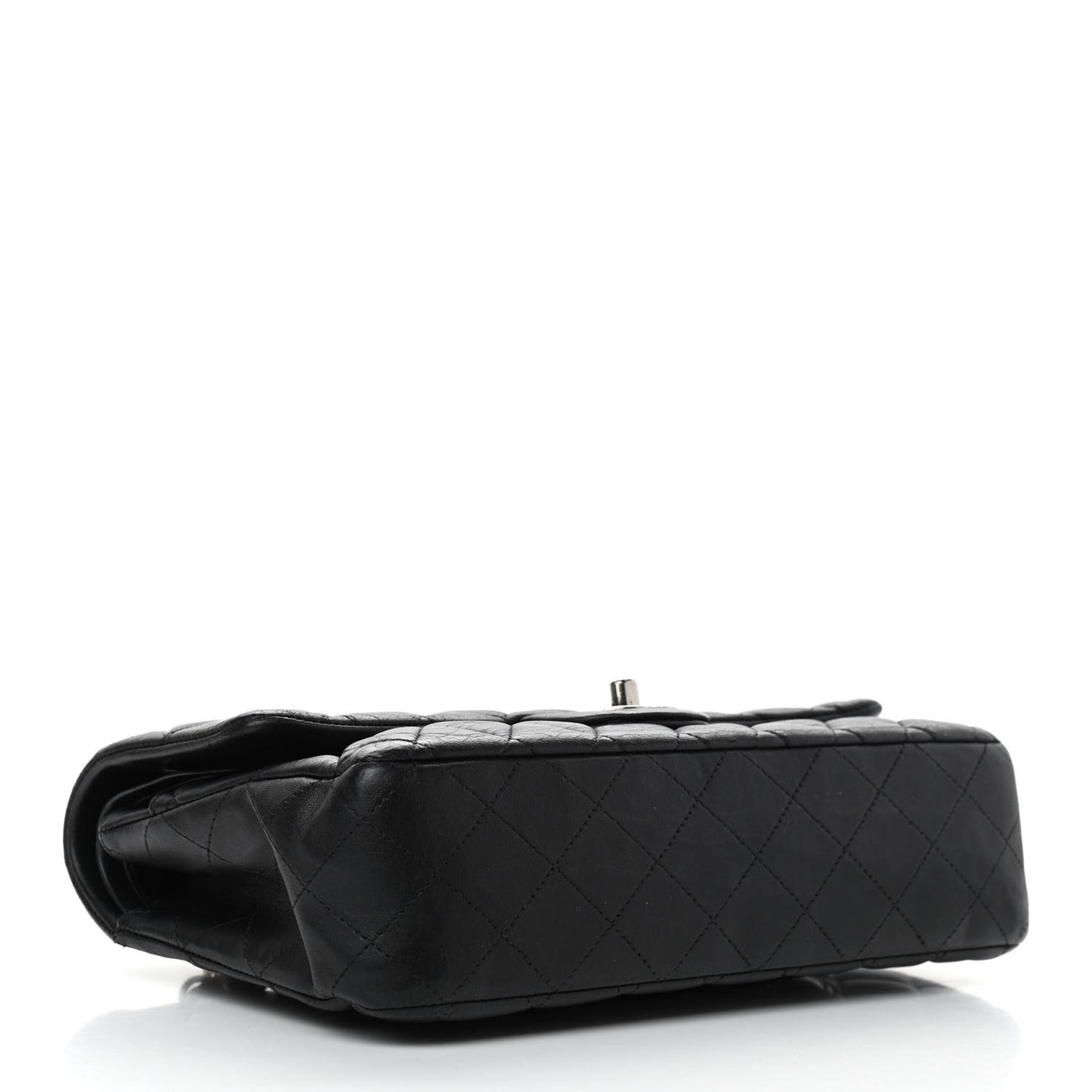 Lambskin Quilted Medium Double Flap Black
