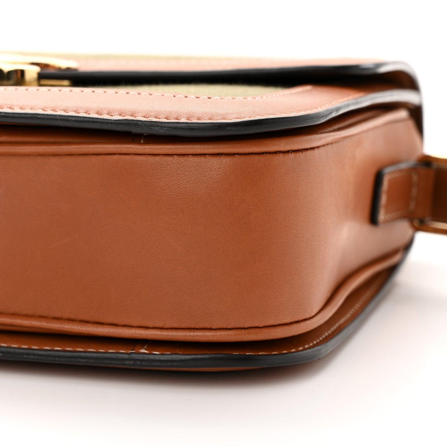 Textile Natural Calfskin Medium Triomphe Bag Green